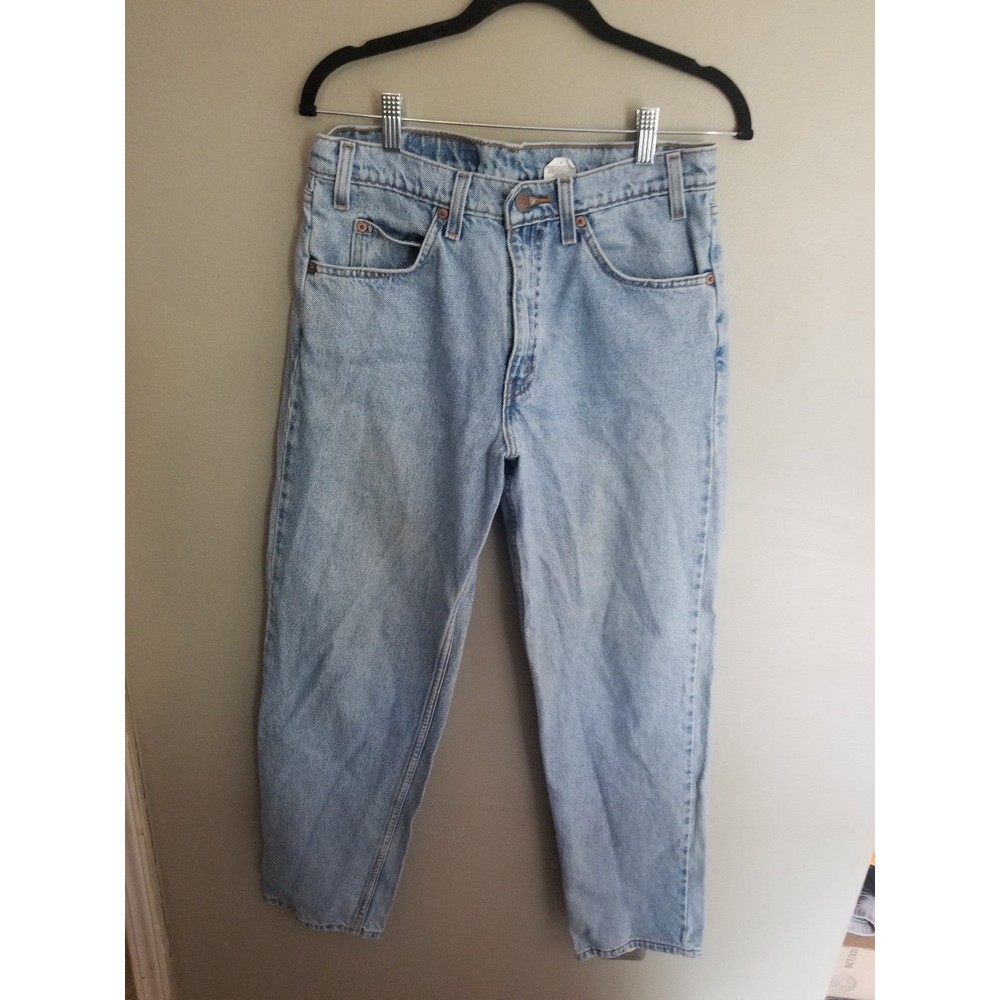 Vintage Levi's Levi 550 orange tab light wash denim jean Jean's 32 relaxed taper